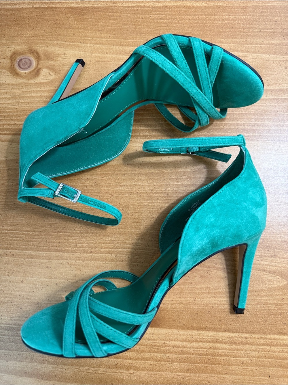 Vince Camuto Teal Suede Strappy High Heel Sandals